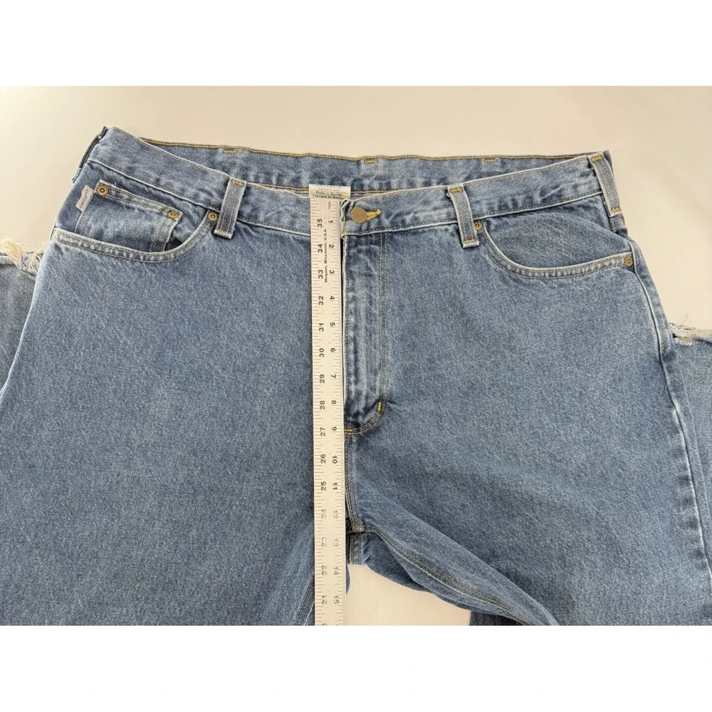 Carhartt Men's Denim Jeans 39.5x28 Loose Fit Blue 100% Cotton Workwear Heavyduty